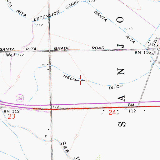 Topographic Map of Helm Ditch, CA