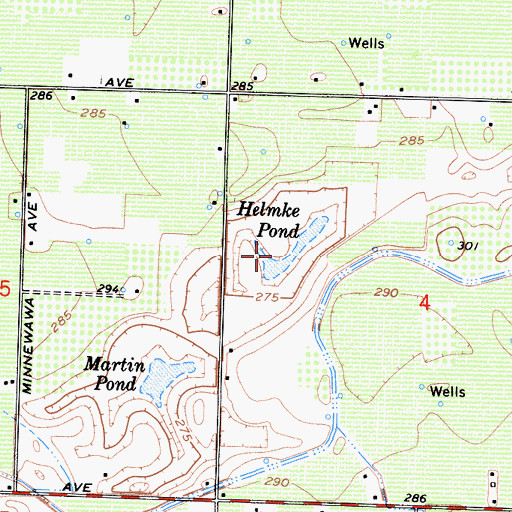 Topographic Map of Helmke Pond, CA