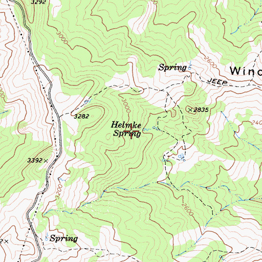 Topographic Map of Helmke Spring, CA