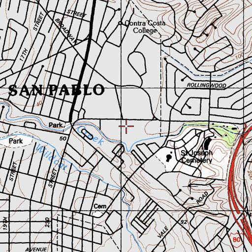 Topographic Map of Helms Middle School, CA