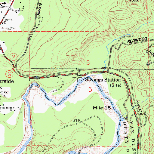 Topographic Map of Hely Creek, CA