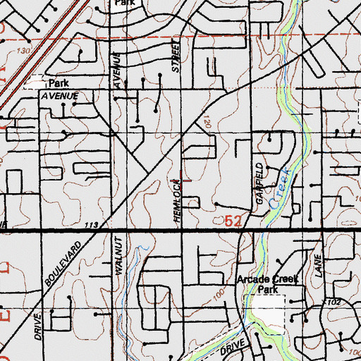 Topographic Map of La Entrada High School, CA