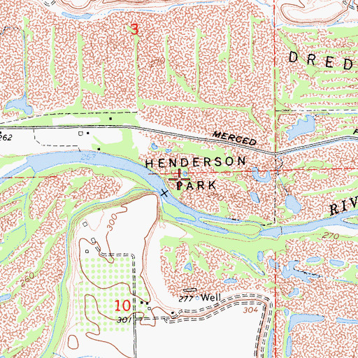 Topographic Map of Henderson Park, CA