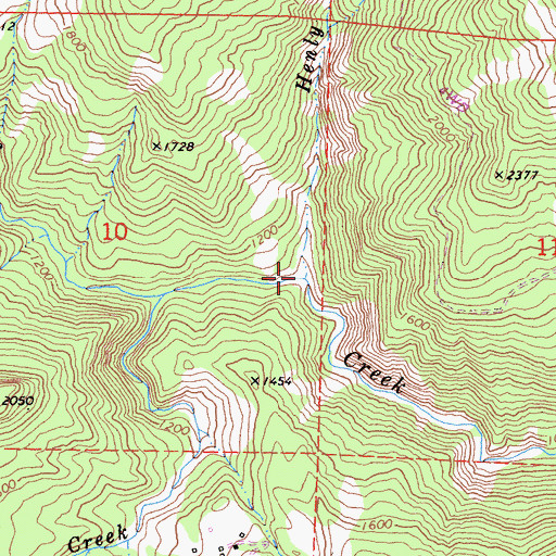 Topographic Map of Henly Creek, CA