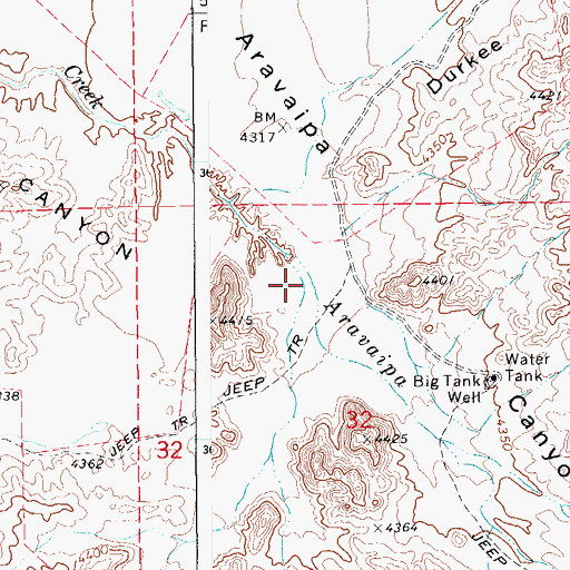Topographic Map of Harrison Creek, AZ