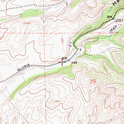 Topographic Map of Henry Sands Canyon, CA