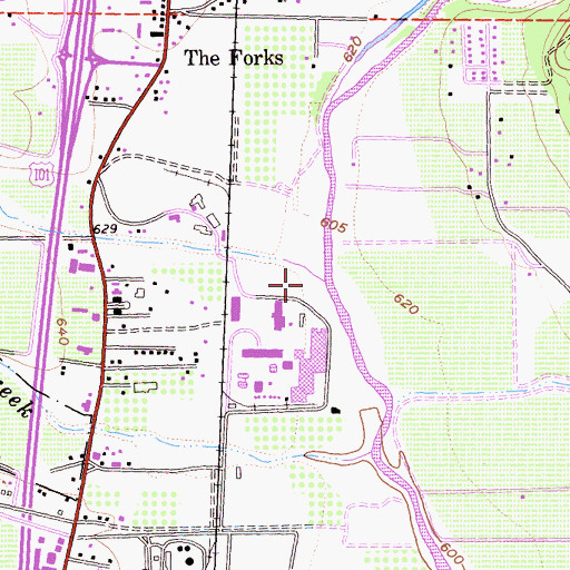 Topographic Map of Hensley Creek, CA