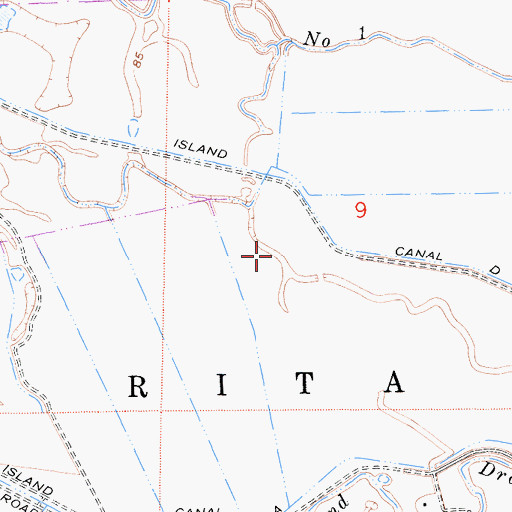 Topographic Map of Hereford Drain, CA