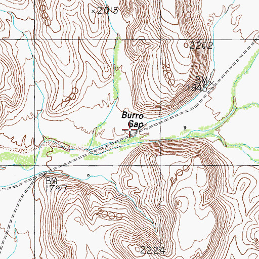 Topographic Map of Burro Gap, AZ