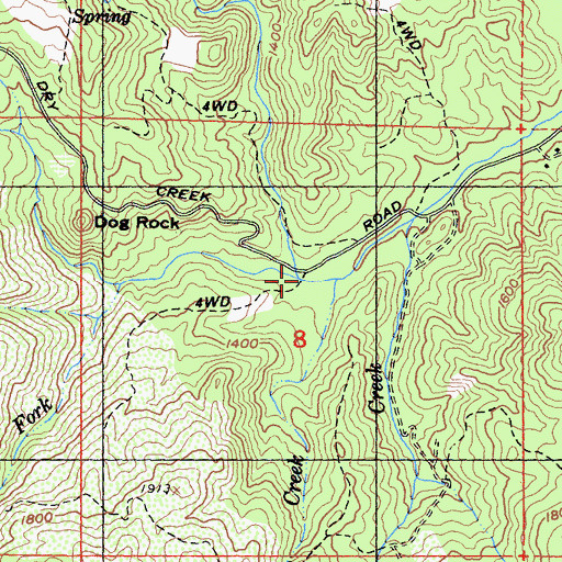 Topographic Map of Herman Creek, CA