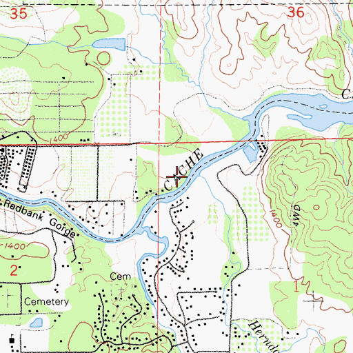 Topographic Map of Herndon Creek, CA