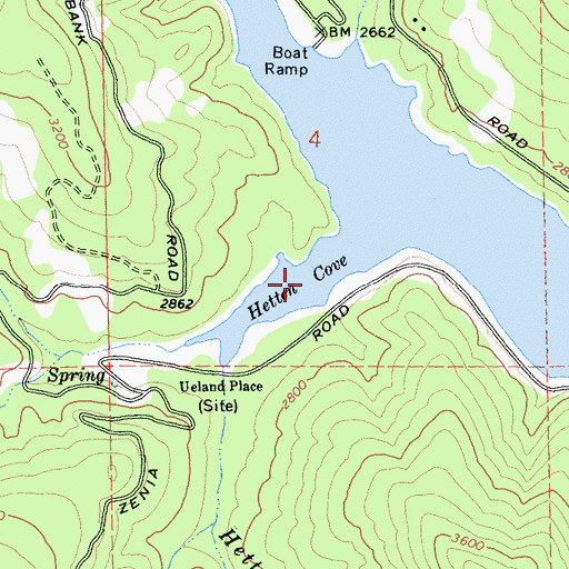 Topographic Map of Hetten Cove, CA
