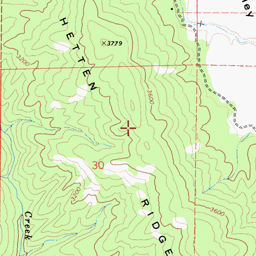 Topographic Map of Hetten Ridge, CA
