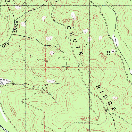 Topographic Map of Hi Chute Ridge, CA