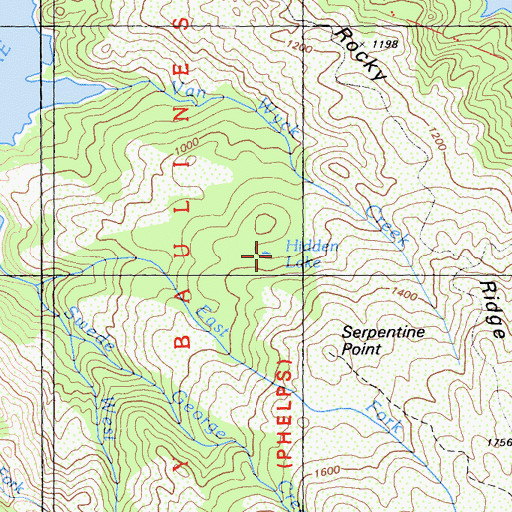Topographic Map of Hidden Lake, CA