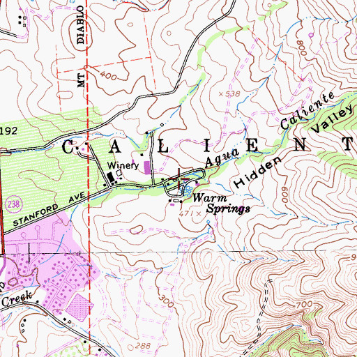 Topographic Map of Hidden Valley, CA