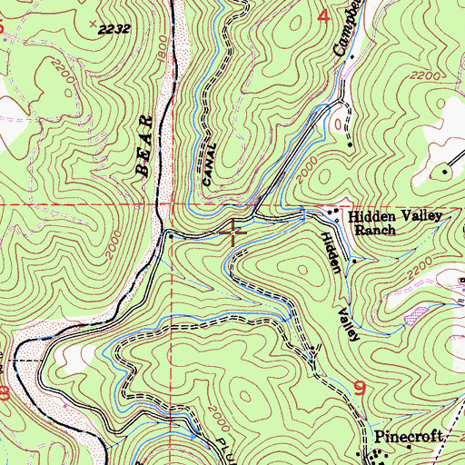 Topographic Map of Hidden Valley, CA