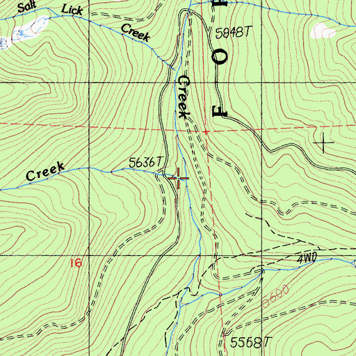 Topographic Map of High Camp Creek, CA