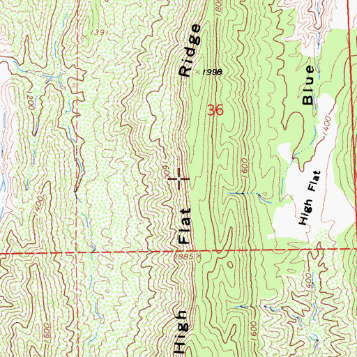 Topographic Map of High Flat Ridge, CA