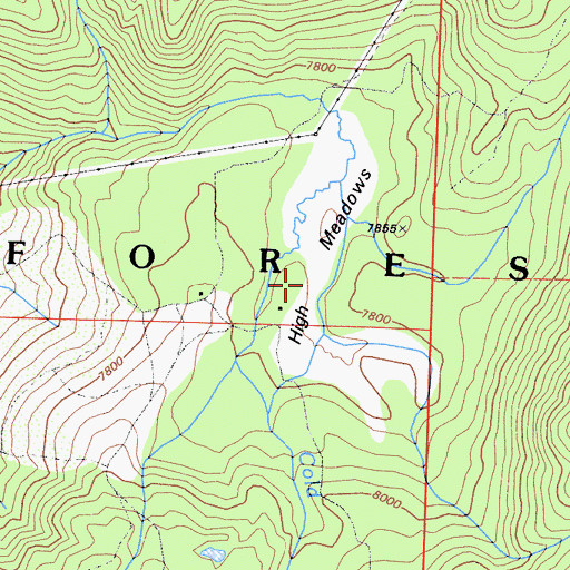 Topographic Map of High Meadows, CA