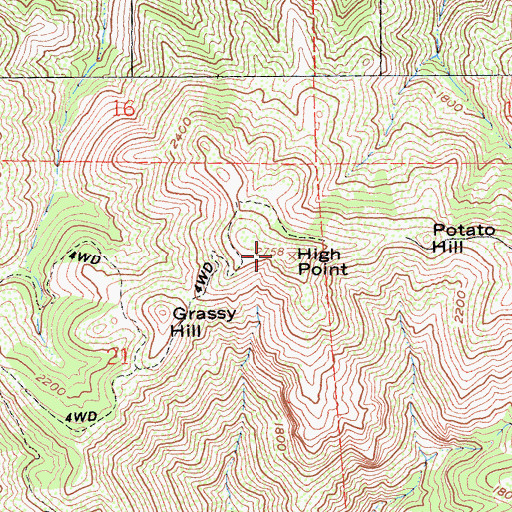 Topographic Map of High Point, CA