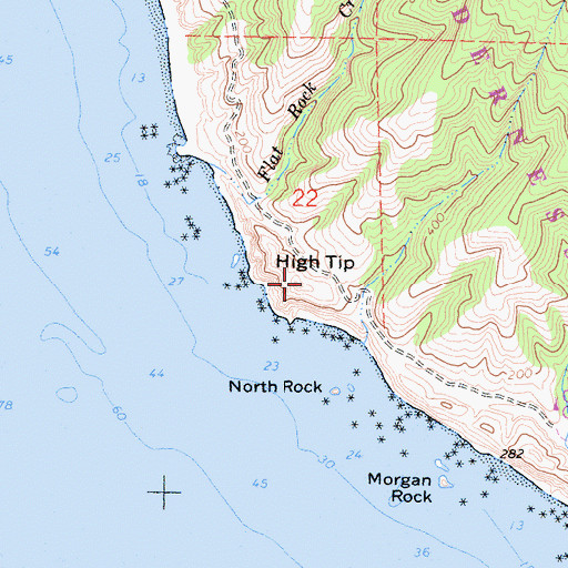 Topographic Map of High Tip, CA