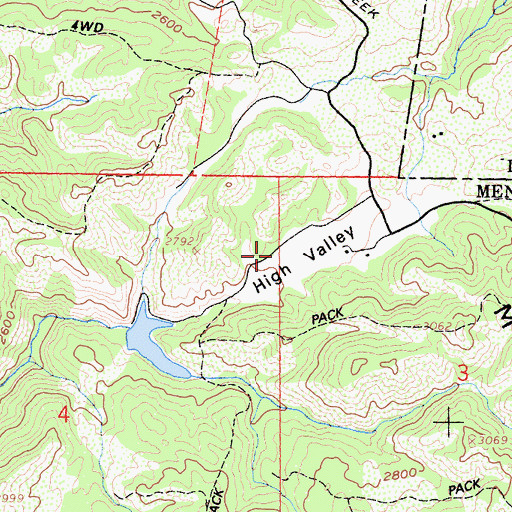 Topographic Map of High Valley, CA