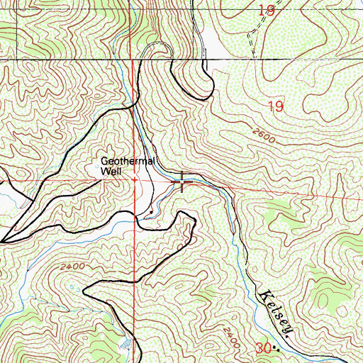 Topographic Map of High Valley Creek, CA