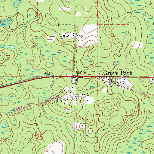 Topographic Map of Grove Park Community Christian Church, FL