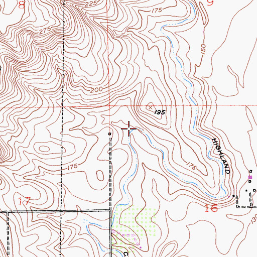 Topographic Map of Highland Canal, CA