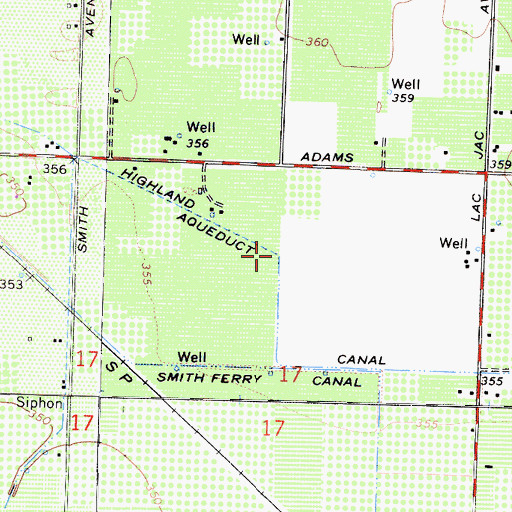 Topographic Map of Highland Canal, CA
