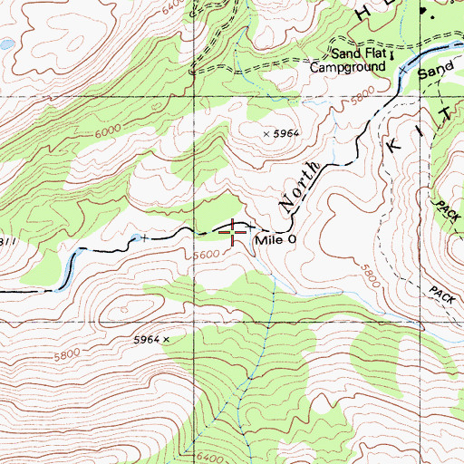 Topographic Map of Highland Creek, CA