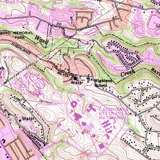 Topographic Map of Spectrum Center School Mission Valley Campus, CA