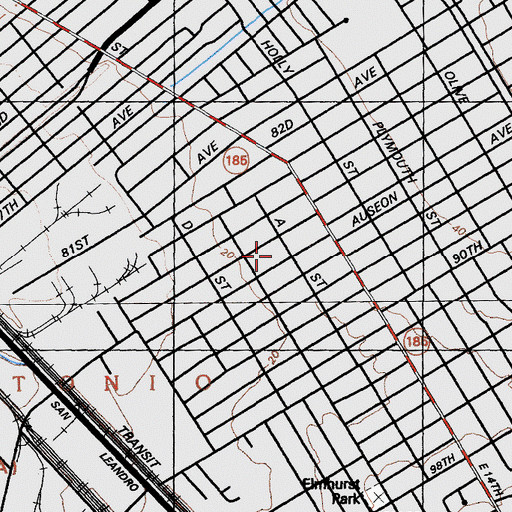 Topographic Map of New Highland Academy, CA