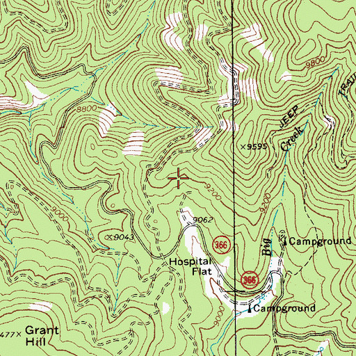 Topographic Map of Hospital Flat Recreation Area, AZ
