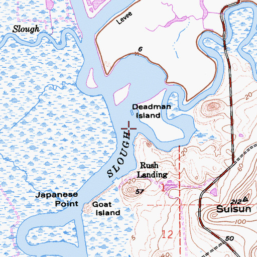 Topographic Map of Hill Slough, CA