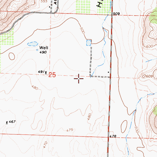 Topographic Map of Hills Valley, CA