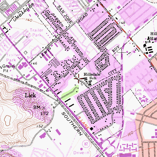 Topographic Map of Captain James M Dahl Elementary School, CA