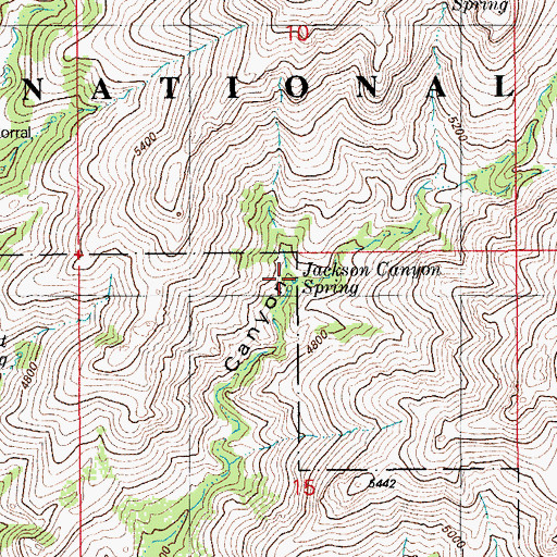Topographic Map of Jackson Canyon Spring, AZ