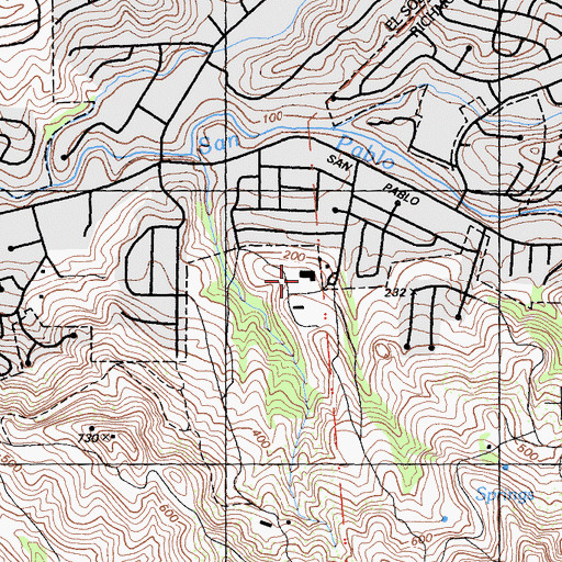 Topographic Map of Hillview School, CA