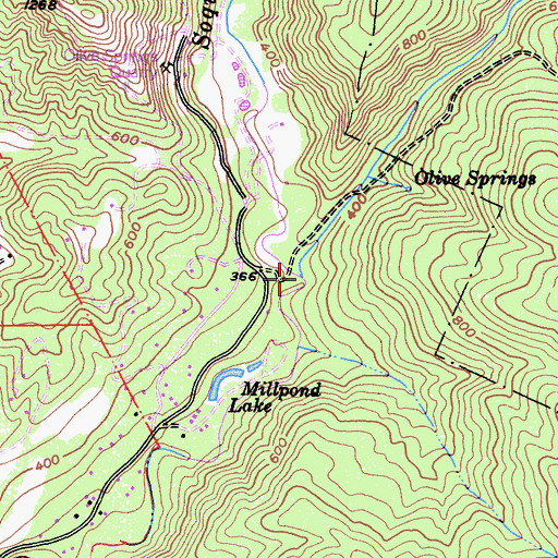 Topographic Map of Hinckley Creek, CA