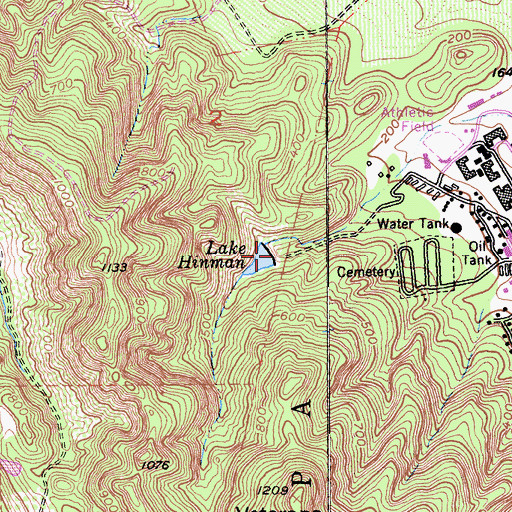 Topographic Map of Lake Hinman, CA