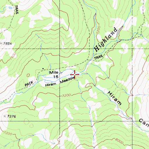 Topographic Map of Hiram Canyon, CA