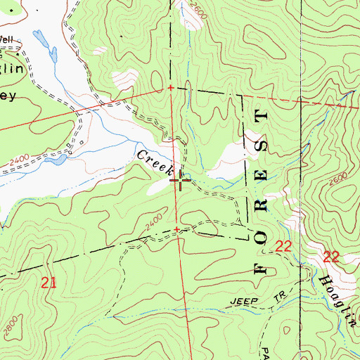 Topographic Map of Hoaglin Valley, CA