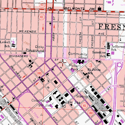 Topographic Map of Hobart Park, CA