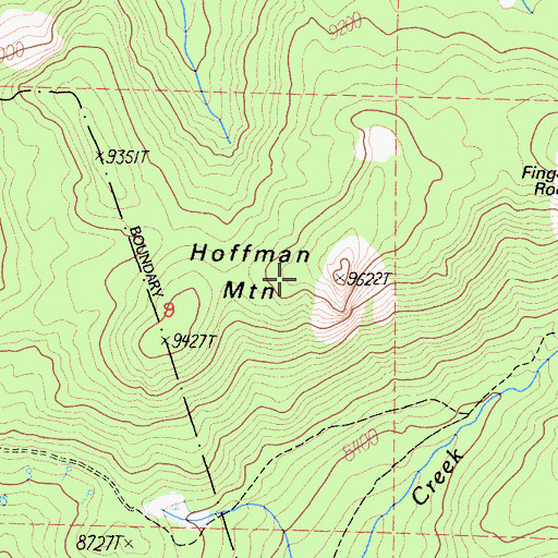 Topographic Map of Hoffman Mountain, CA