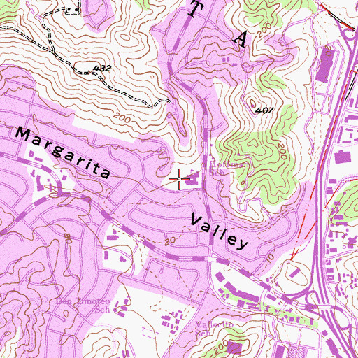 Topographic Map of Hoffman School, CA