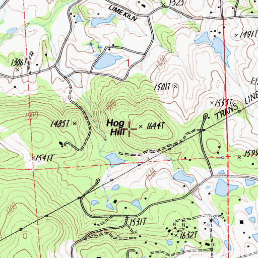 Topographic Map of Hog Hill, CA