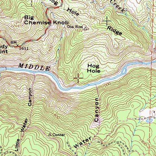 Topographic Map of Hog Hole, CA