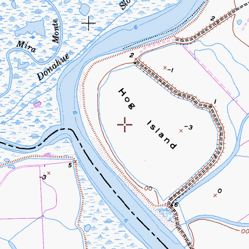 Topographic Map of Hog Island, CA